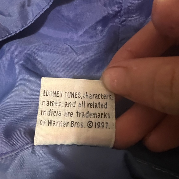 Vintage 90s Tweety Looney Tunes Windbreaker Hooded Jacket Large/xlarge Flawed - Picture 12 of 13